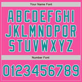 Custom Stitched Pink Teal-White Baseball Pullover Sweatshirt Hoodie