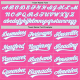 Custom Pink White-Light Blue Authentic Baseball Jersey