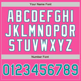 Custom Pink Teal-White Authentic Baseball Jersey
