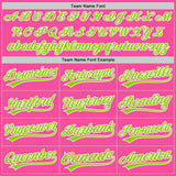 Custom Pink Neon Green Black-White Authentic Baseball Jersey