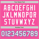 Custom Pink White Navy-Light Blue Authentic Baseball Jersey