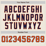Custom Cream Navy Pinstripe Orange-Navy Authentic Baseball Jersey