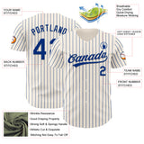 Custom Cream Royal Pinstripe Royal Authentic Baseball Jersey