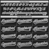 Custom Black White Pinstripe Steel Gray-White Authentic Baseball Jersey