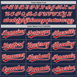 Custom Navy White Pinstripe Red-White Authentic Baseball Jersey