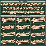Custom Green White Pinstripe White-Orange Authentic Baseball Jersey