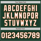 Custom Green White Pinstripe White-Orange Authentic Baseball Jersey