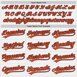 Custom White Navy Pinstripe Orange-Navy Authentic Baseball Jersey