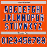 Custom Orange White Pinstripe Royal-White Authentic Baseball Jersey