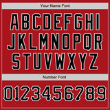 Custom Red Black Pinstripe Black-White Authentic Baseball Jersey
