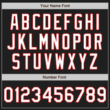 Custom Black White-Red Gradient Classic Vertical Stripe Authentic Baseball Jersey