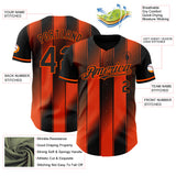 Custom Black-Orange Gradient Classic Vertical Stripe Authentic Baseball Jersey
