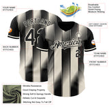Custom Black Cream-Cream Gradient Classic Vertical Stripe Authentic Baseball Jersey