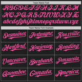 Custom Black Pink-Teal Gradient Classic Vertical Stripe Authentic Baseball Jersey