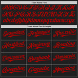 Custom Black Red-Electric Blue Gradient Classic Vertical Stripe Authentic Baseball Jersey