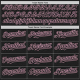 Custom Black-Light Pink Gradient Classic Vertical Stripe Authentic Baseball Jersey