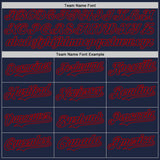 Custom Navy-Red Gradient Classic Vertical Stripe Authentic Baseball Jersey