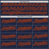 Custom Navy-Orange Gradient Classic Vertical Stripe Authentic Baseball Jersey