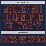 Custom Navy-Orange Gradient Classic Vertical Stripe Authentic Baseball Jersey