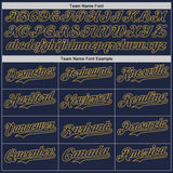 Custom Navy-Old Gold Gradient Classic Vertical Stripe Authentic Baseball Jersey