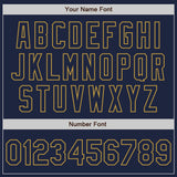 Custom Navy-Old Gold Gradient Classic Vertical Stripe Authentic Baseball Jersey