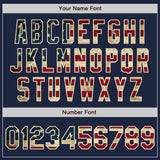 Custom Navy Vintage USA Flag Cream-Cream Gradient Classic Vertical Stripe Authentic Baseball Jersey