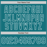 Custom Teal-White Gradient Classic Vertical Stripe Authentic Baseball Jersey