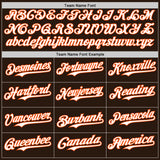 Custom Brown White-Orange Gradient Classic Vertical Stripe Authentic Baseball Jersey