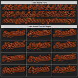 Custom Black-Orange Classic Vertical Stripe Fluid Liquid Texture Authentic Baseball Jersey