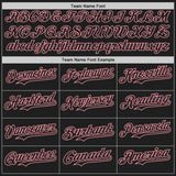 Custom Black-Medium Pink Classic Vertical Stripe Fluid Liquid Texture Authentic Baseball Jersey