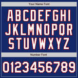 Custom Royal White-Red Classic Vertical Stripe Fluid Liquid Texture Authentic Baseball Jersey