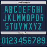 Custom Navy Teal-Gray Classic Vertical Stripe Fluid Liquid Texture Authentic Baseball Jersey