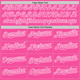 Custom Pink-White Classic Vertical Stripe Fluid Liquid Texture Authentic Baseball Jersey
