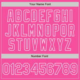 Custom Pink-White Classic Vertical Stripe Fluid Liquid Texture Authentic Baseball Jersey