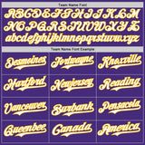 Custom Purple White-Gold Classic Vertical Stripe Fluid Liquid Texture Authentic Baseball Jersey