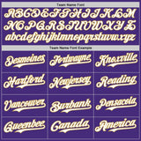 Custom Purple White-Old Gold Classic Vertical Stripe Fluid Liquid Texture Authentic Baseball Jersey