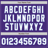 Custom Purple White-Light Blue Classic Vertical Stripe Fluid Liquid Texture Authentic Baseball Jersey