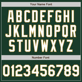 Custom Green White-Old Gold Classic Vertical Stripe Fluid Liquid Texture Authentic Baseball Jersey