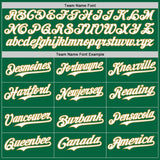 Custom Kelly Green White-Old Gold Classic Vertical Stripe Fluid Liquid Texture Authentic Baseball Jersey