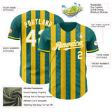 Custom Teal White-Yellow Classic Vertical Stripe Fluid Liquid Texture Authentic Baseball Jersey