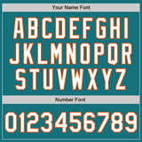 Custom Teal White-Orange Classic Vertical Stripe Fluid Liquid Texture Authentic Baseball Jersey