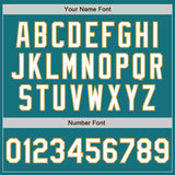 Custom Teal White-Old Gold Classic Vertical Stripe Fluid Liquid Texture Authentic Baseball Jersey