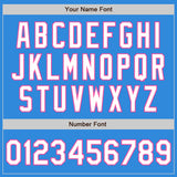 Custom Electric Blue White-Pink Classic Vertical Stripe Fluid Liquid Texture Authentic Baseball Jersey