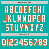 Custom Aqua White-Orange Classic Vertical Stripe Fluid Liquid Texture Authentic Baseball Jersey