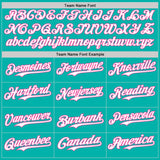 Custom Aqua White-Pink Classic Vertical Stripe Fluid Liquid Texture Authentic Baseball Jersey