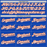 Custom Thunder Blue White-Orange Classic Vertical Stripe Fluid Liquid Texture Authentic Baseball Jersey