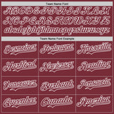 Custom Burgundy-White Classic Vertical Stripe Fluid Liquid Texture Authentic Baseball Jersey