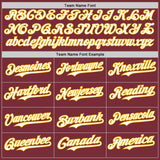Custom Burgundy White-Gold Classic Vertical Stripe Fluid Liquid Texture Authentic Baseball Jersey