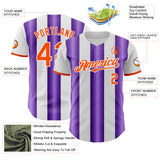 Custom White Orange-Purple Gradient Vertical Stripe Argentina Style Authentic Baseball Jersey