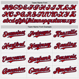 Custom White Red Light Blue-Navy Gradient Vertical Stripe Argentina Style Authentic Baseball Jersey